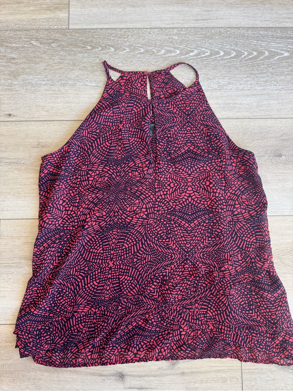 Banana Republic Flowy Asymmetrical Pink and Navy Camisole (L)